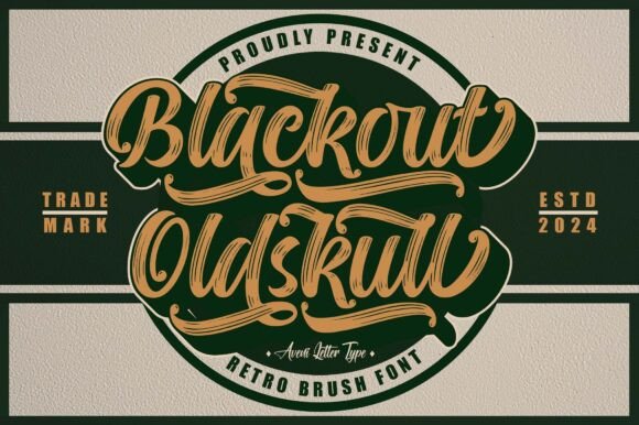Blackout Oldskull: A Retro Brush Script with Real 3D Punch