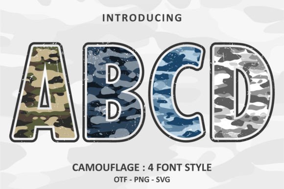 Camouflage Font: A Bold, Military-Inspired Color Font for Digital Design