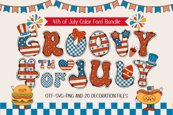 Groovy 4th of July: A Playful Color Font for Bold Digital Moments