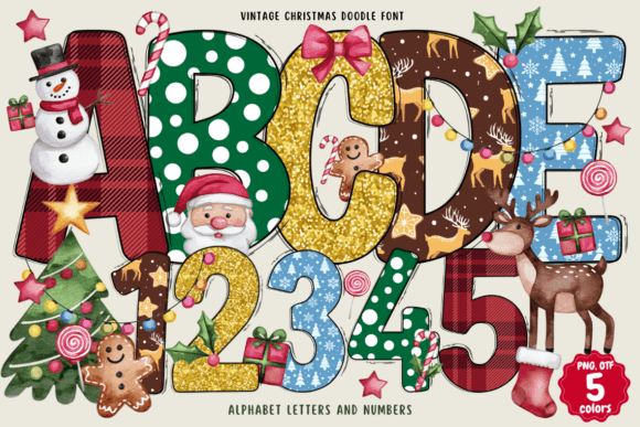 Vintage Christmas Doodle: A Playful Display Font for Holiday Web Design